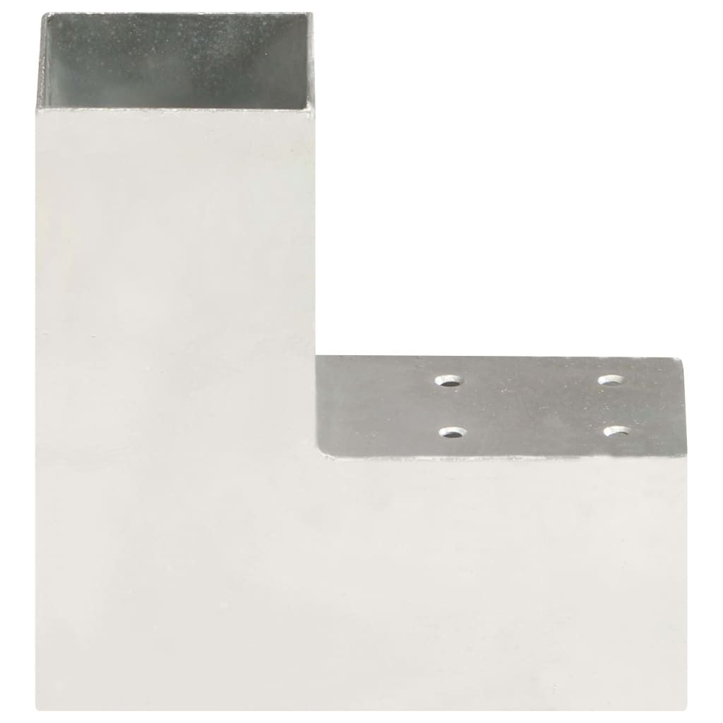 vidaXL Connettore per pali a L Metallo zincato 71 x 71 mm Immagine del prodotto 
