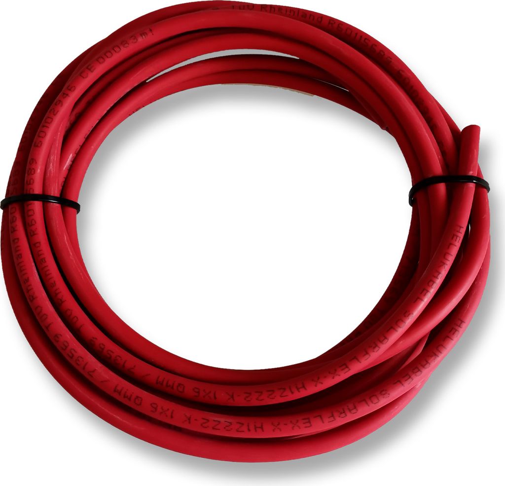 Solarkabel | H1Z2Z2-K | 6mm² | verzinnt | Rot | 5 Meter Produktbild 