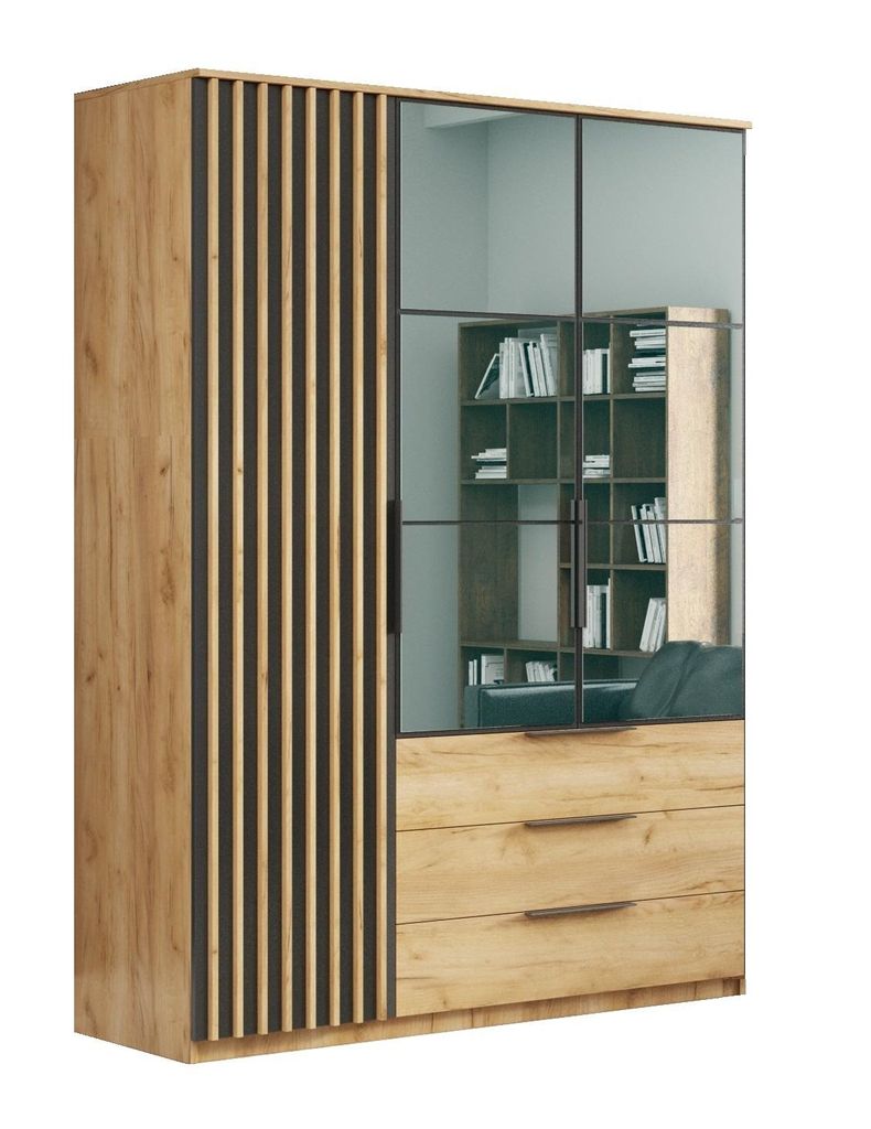Szafa Sorento craft złoty, styl loftowy - 150 x 61 x 215 cm Zdjęcie produktu 