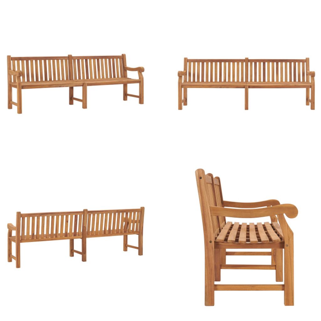 vidaXL Gartenbank 228 cm Massivholz Teak - Gartenbank - Gartenbänke - Terrassenbank - Terrassenbänke