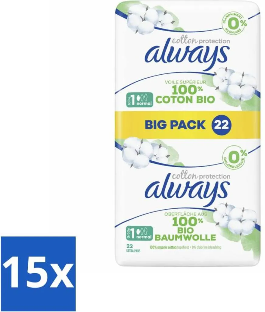 Always Cotton Protection Normal 22 Pezzi - Confezione Stock 15 Pack