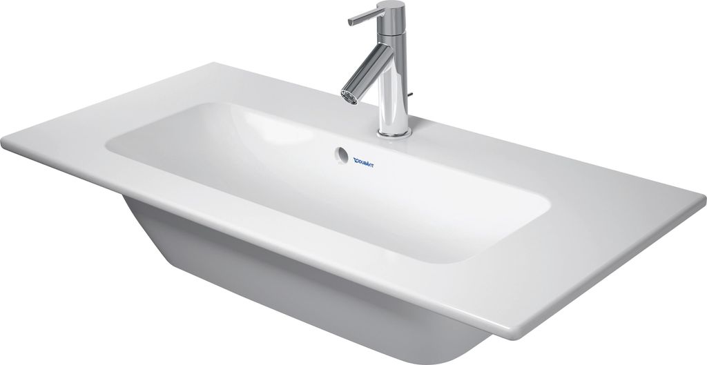 Duravit ME by Starck Möbelwaschtisch Compact, mit Überlauf, ohne Hahnloch, mit Hahnlochbank, 830mm, 2342833260