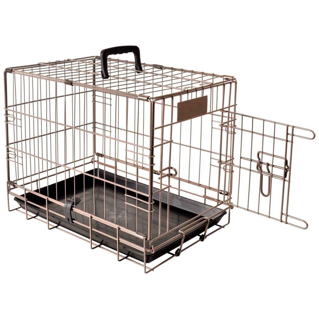 FLAMINGO Transportkäfig Ebo 47 x 31 x 38 cm Braun-Metallic 517579