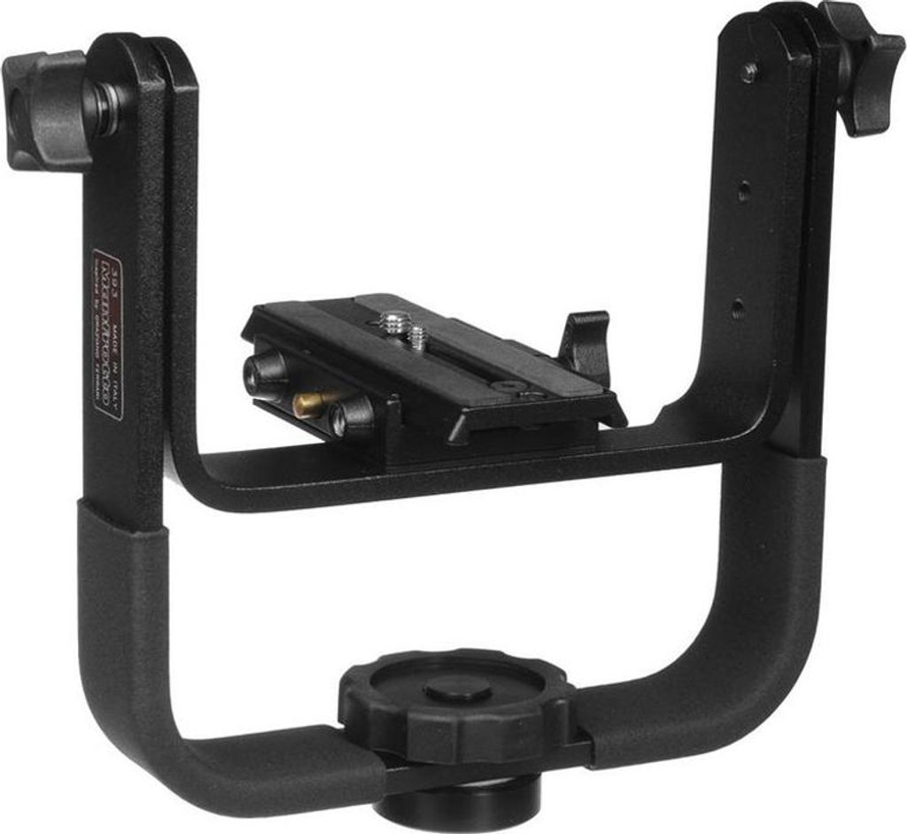 Manfrotto 393 Schweres Teleobjektiv-Stativ Schwarz