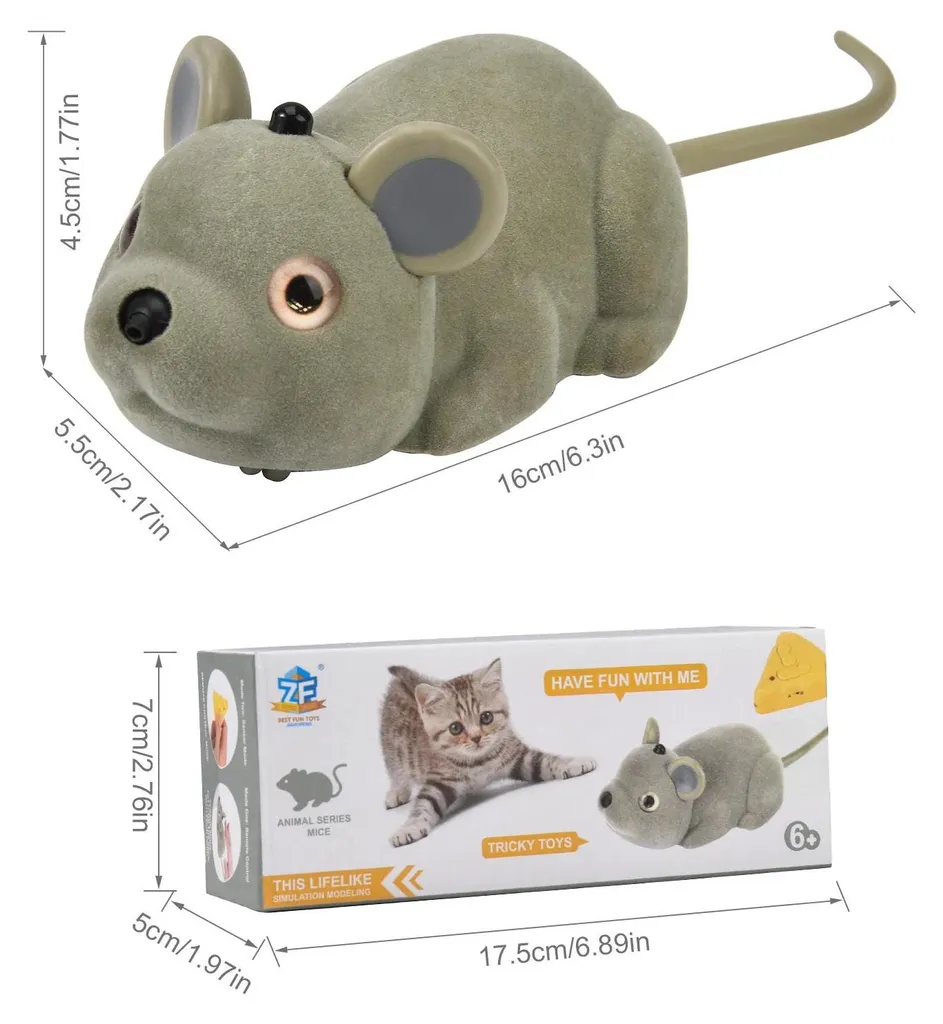Souris Interactive Électrique pour Chat Rechargeable Grise Résistante - 2
