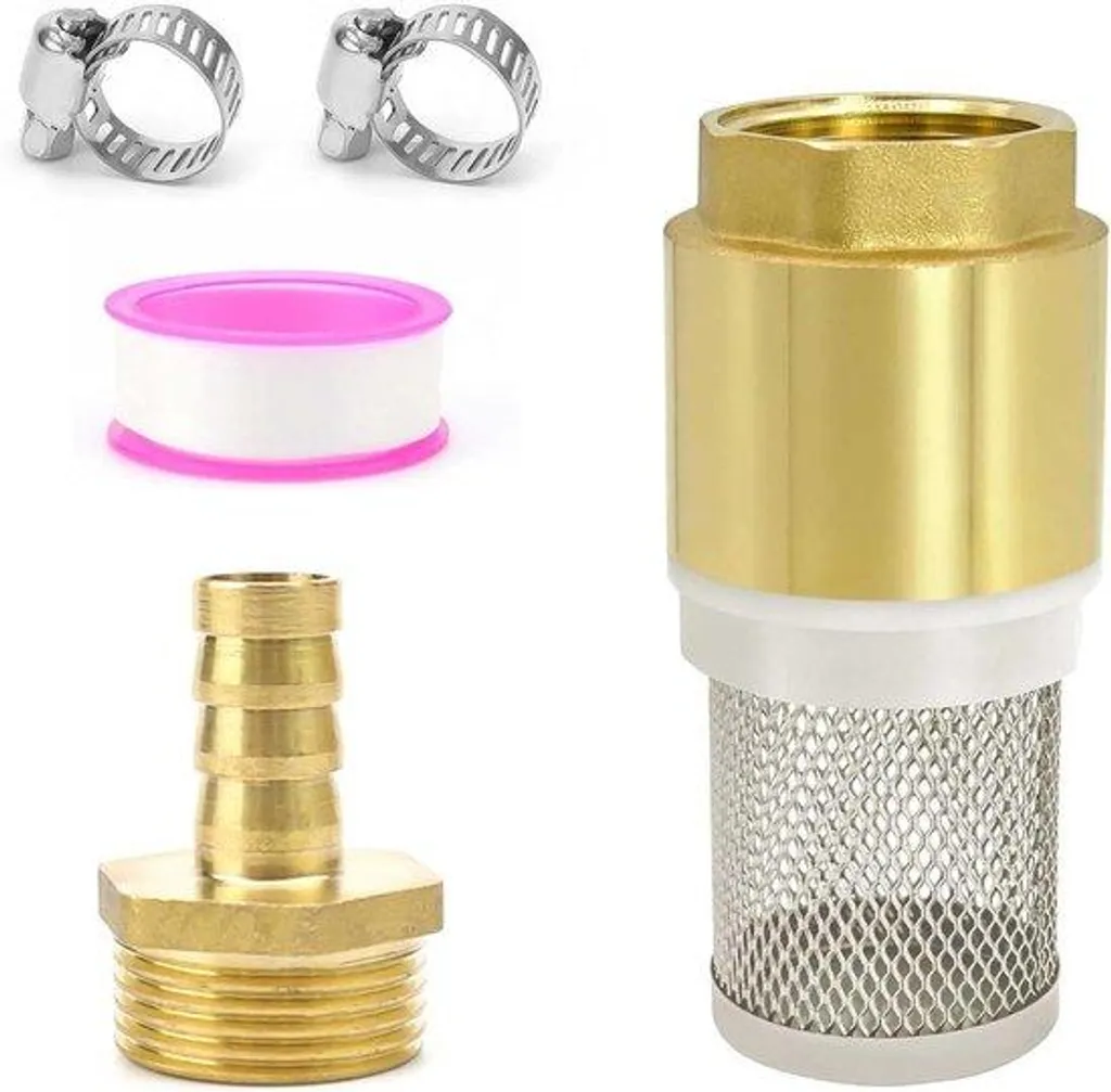 Clapet anti-retour pour aspiration d'eau 3/4'' inox avec crépine