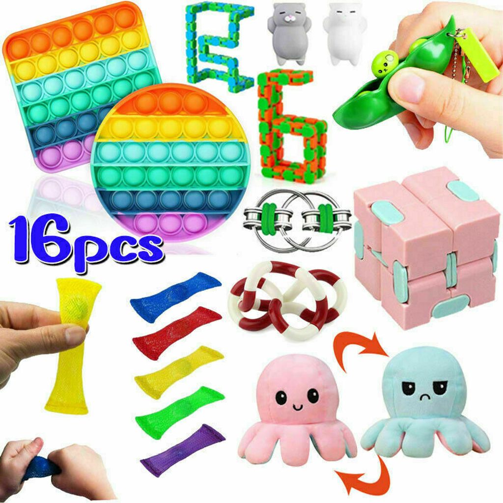 16 Stück Stressabbau und Anti-Angst-Spielzeug für ADHS Sensory Fidget Toys Set 