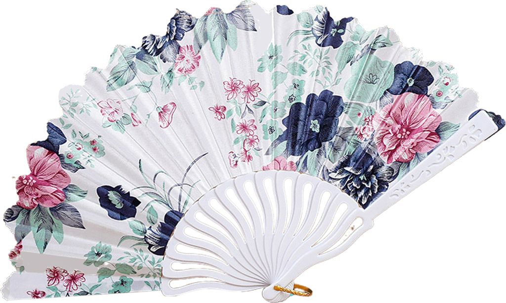 Plastikfallerfächer chinesischer Stil Retro Blume einfach Malmale weiche Kunst Seiden dekorative Handheld Hochzeitsfeier Elegante Damen Bastelstof...