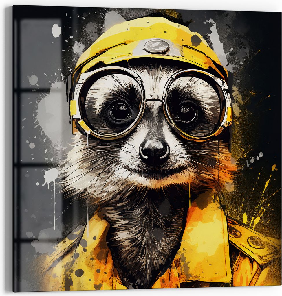 DEQOART Magnettafel Glas 50x50 cm 'Abenteurer im Flug' beschreibbar Whiteboard Küche