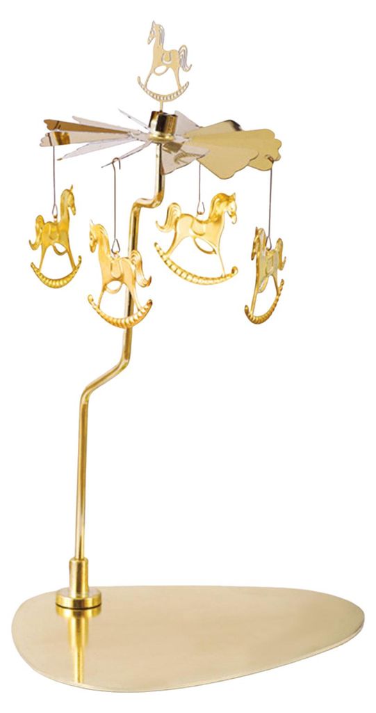 Drehbarer Kerzenhalter mit Tablett, Edelstahl, drehbares goldenes Karussell, Teelichthalter, Tischdekoration, Partydekoration B