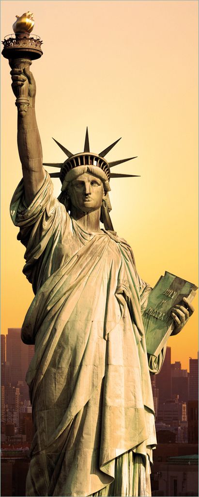 Wallario Poster - Freiheitsstatue New York, Kunstdruck Größe: 50 x 125 cm