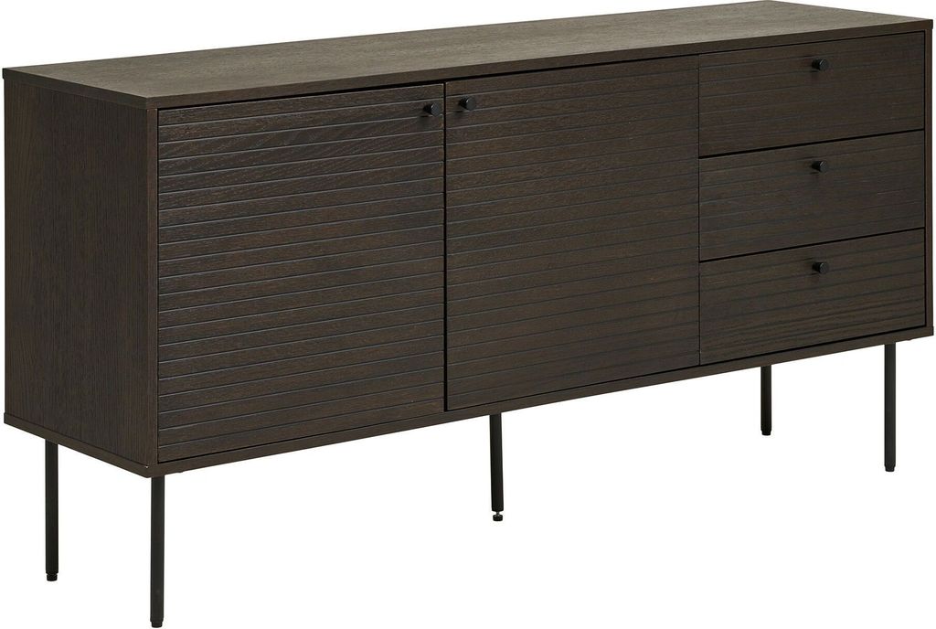 Kyoto Sideboard 3 Schubladen, 2 Türen Eichenfurnier smoked.