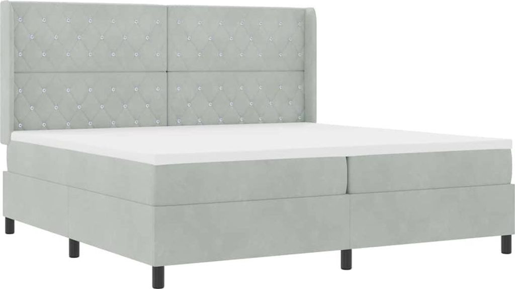 "2026 Aktion"Boxspringbett Modernes/Doppelbett - Polsterbett Erwachsene/r /Kind - mit Matratze Hellgrau 200x200cm Samt - Klassische Betten NeuMöbe...