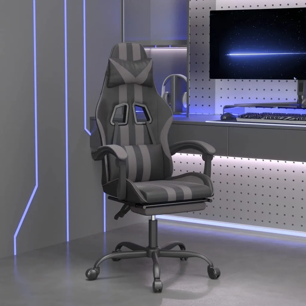 Fauteuil de gaming ergonomique bicolore avec repose-pieds inclinable