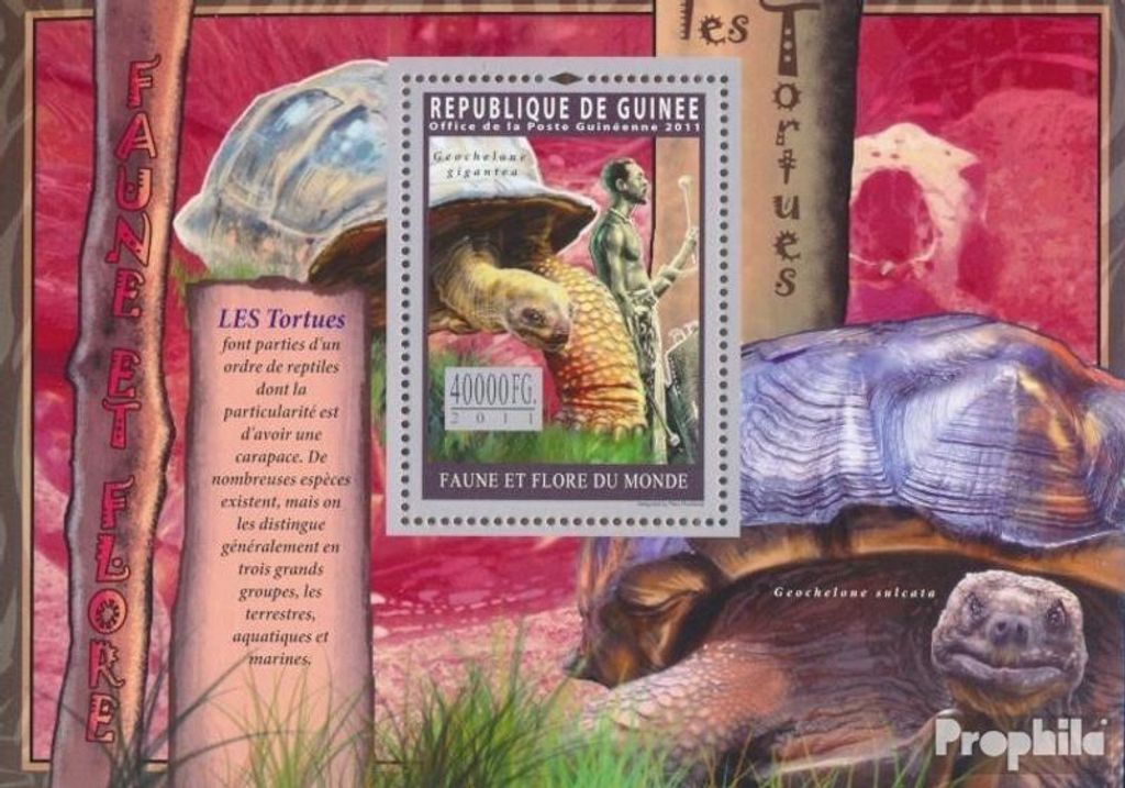 Briefmarken Guinea 2011 Mi Block 1942 (kompl. Ausgabe) postfrisch Schildkröten
