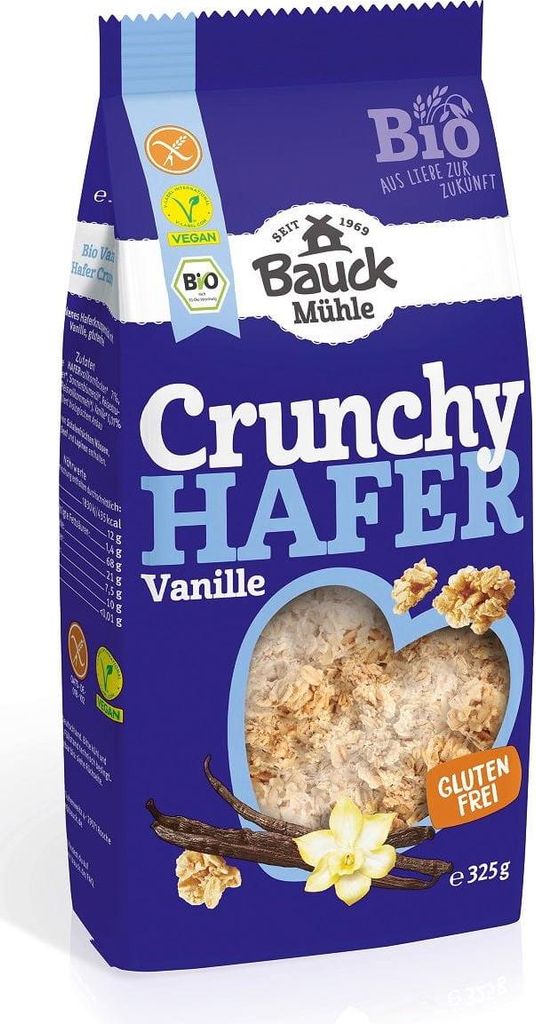 CRUNCHY OWSIANE WANILIOWE BEZGLUTENOWE BIO 325 g - BAUCK HOF
