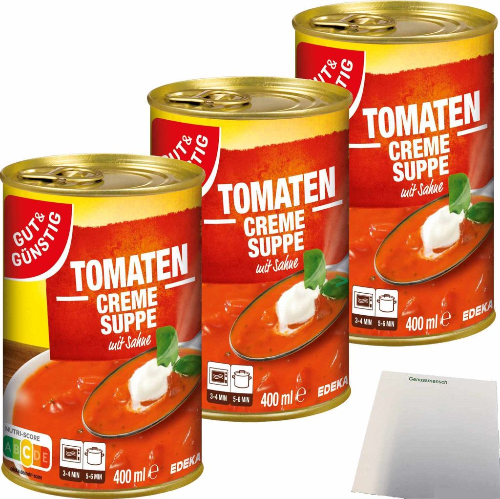 Gut & Günstig Tomatencremesuppe mit Sahne verfeinert 3er Produktbild 