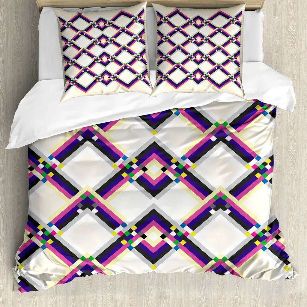 Copripiumino ABAKUHAUS Antiacaro 200x200 Magenta Lilla - Set Letto 2 Pezzi