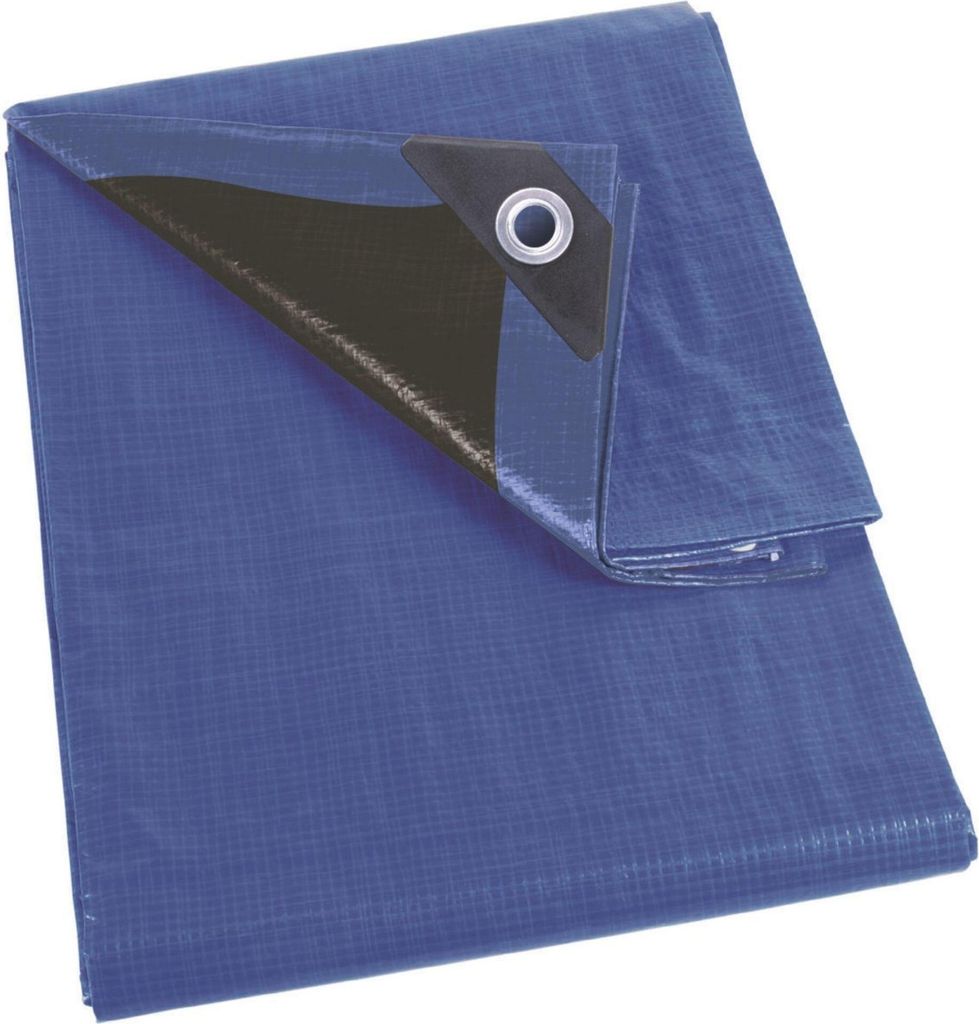 Perel Ultra starke Abdeckplane 5 x 8 m, wasserdichtes Polyester 180 g/m², rechteckige Plane mit 26