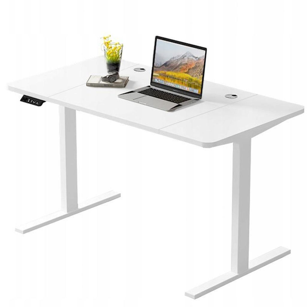 Elektrisch höhenverstellbarer Schreibtisch, Weiß, 160 x 80 cm, 72–118 cm