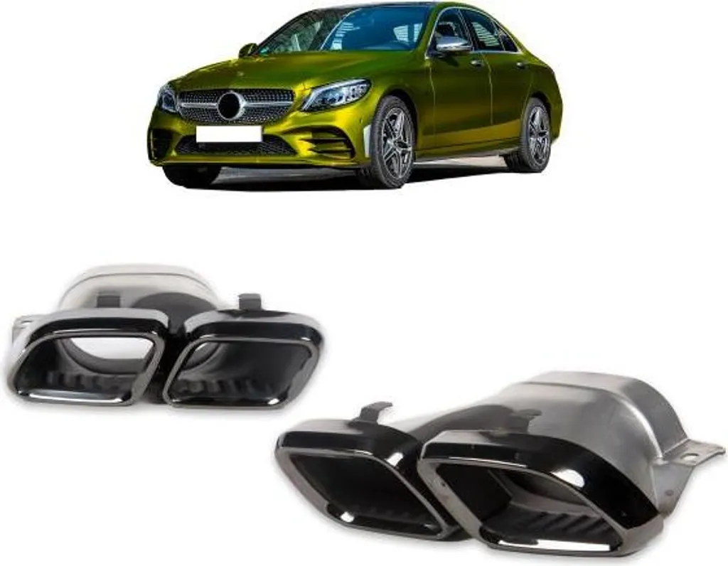 Embouts de sortie d'échappement noirs pour Mercedes GLC X253 C253