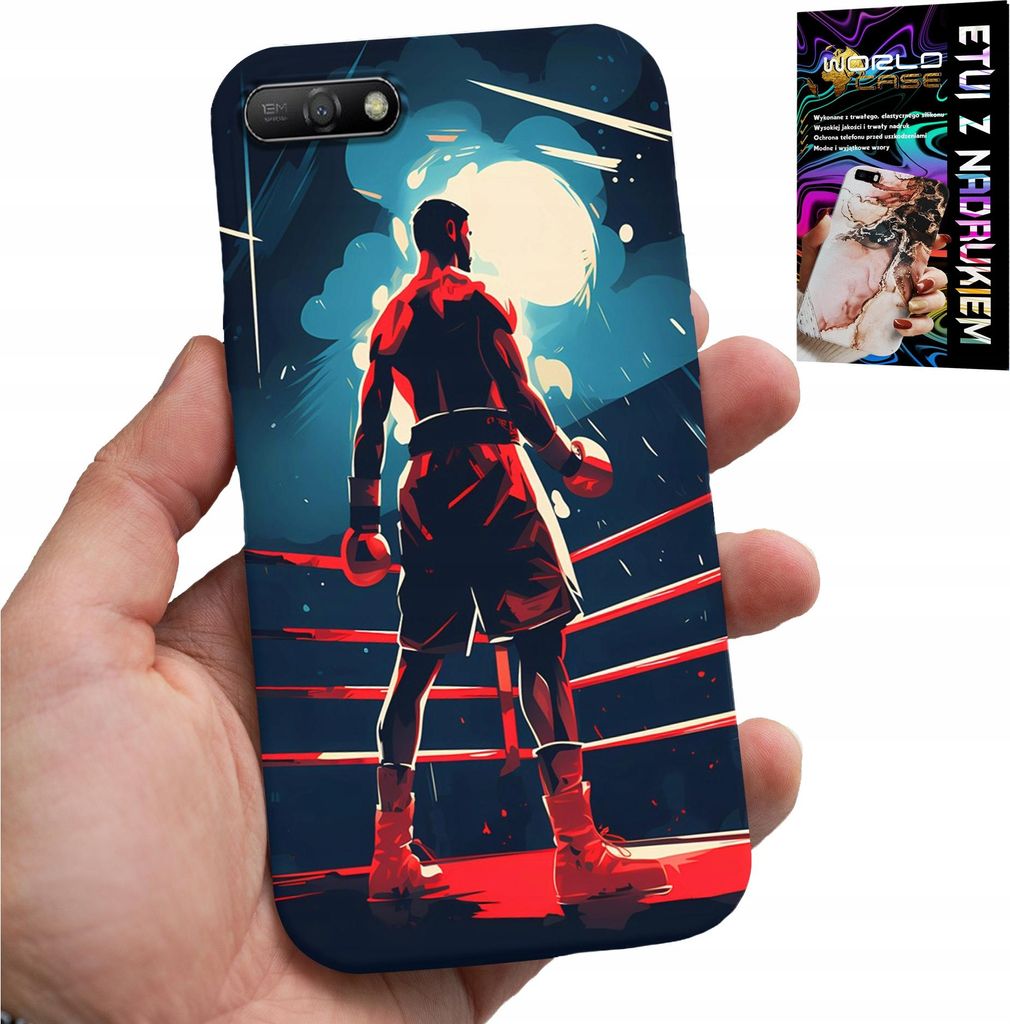 Etui Do Huawei Y6 2018 - Boks Sporty Walki Bokserzy Wzory + Szkło
