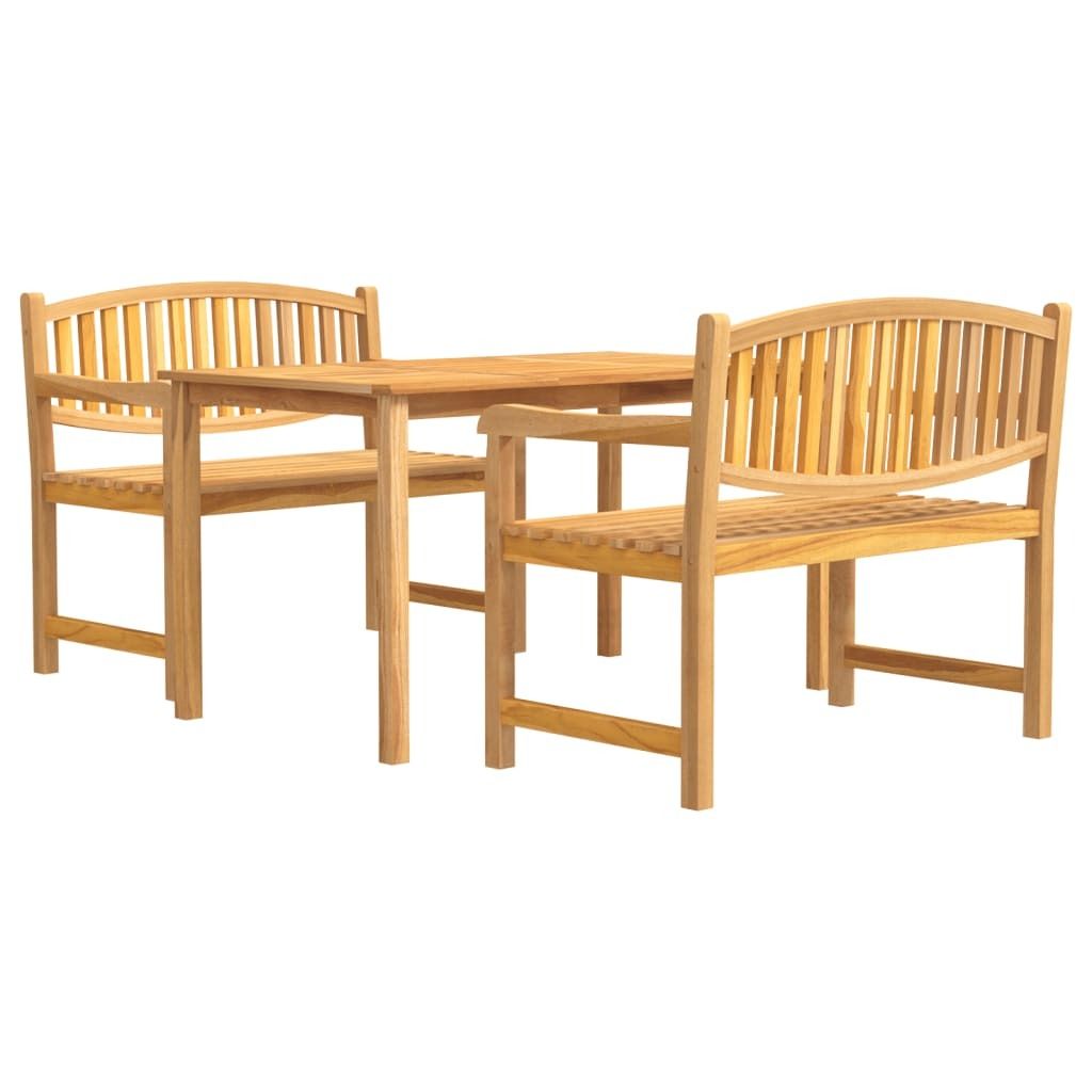 vidaXL 3-tlg. Garten-Essgruppe Massivholz Teak