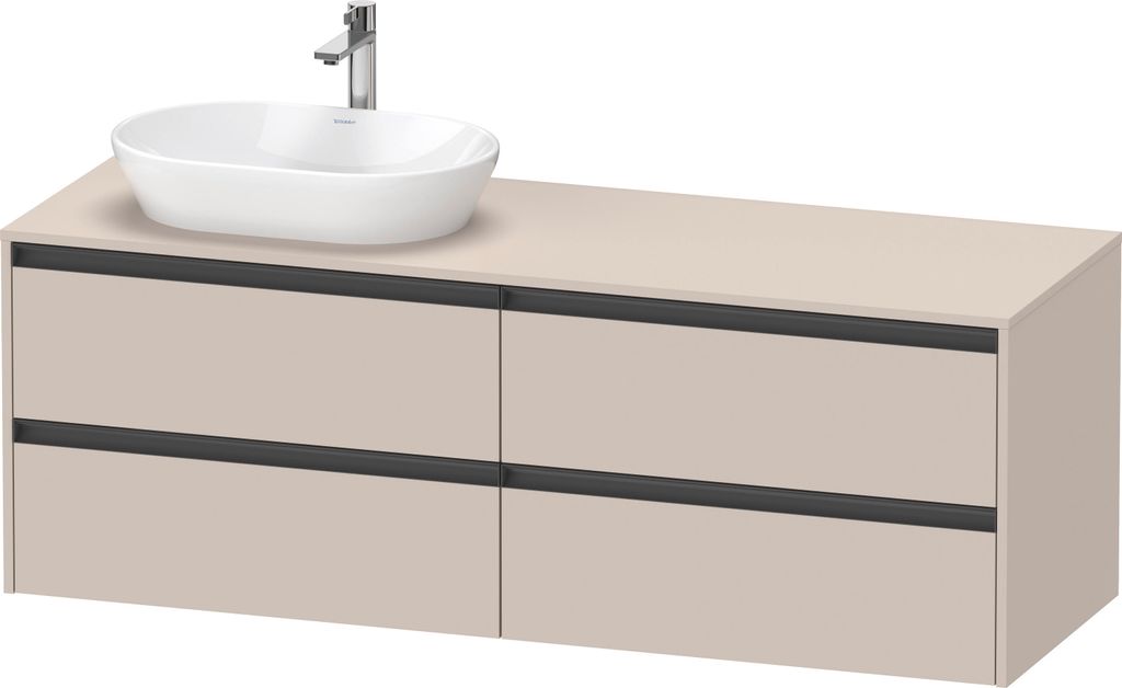 Duravit Ketho.2 Wastafelonderkast 160x55x56,8 cm Mat Taupe Produktbild 