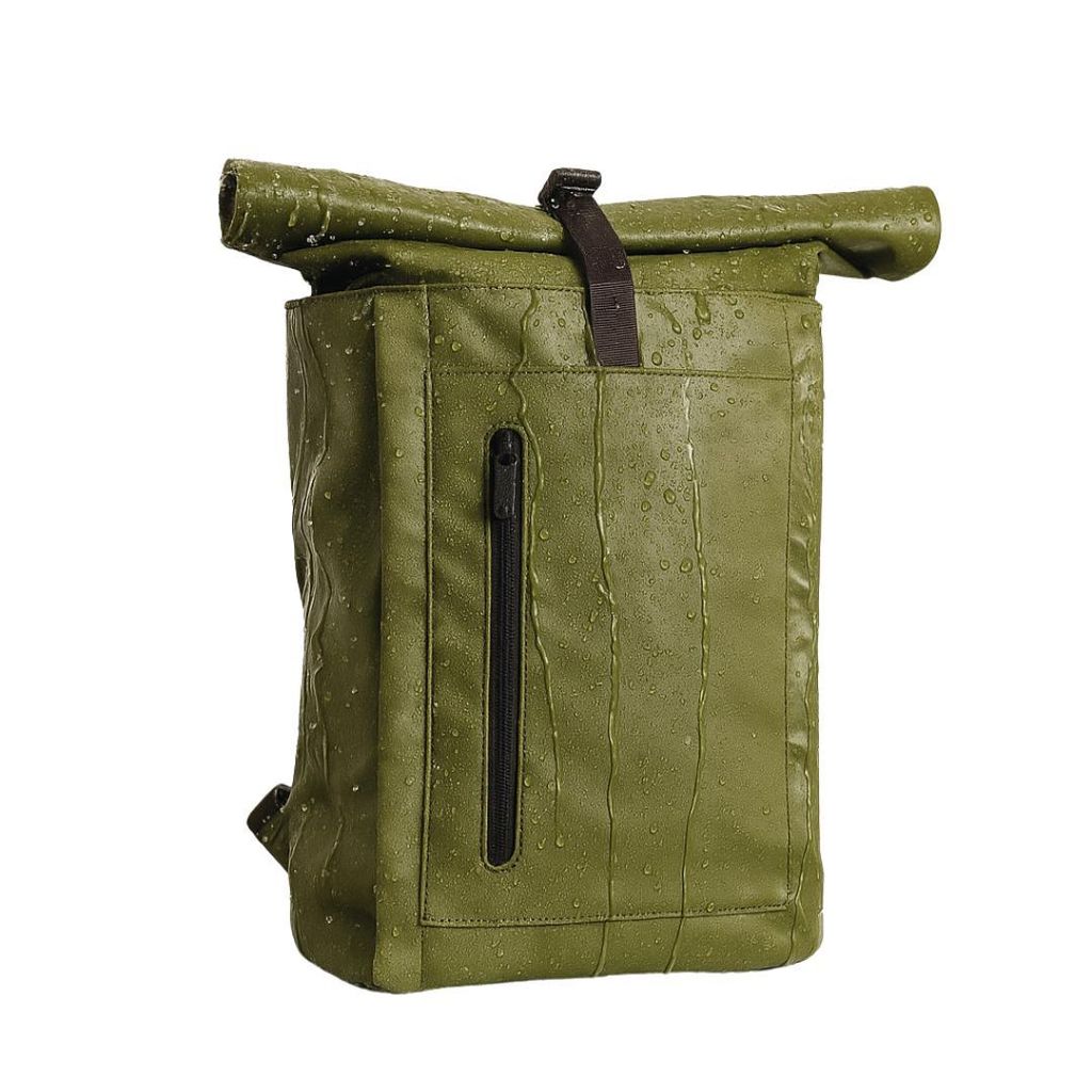 Rucksack Herren & Damen Grün - Uni - Rolltop Backpack für Fahrrad, Reisen, Arbeit, Uni - 17 Zoll Laptop Fach - Tagesrucksack - Wasserdicht - Groß16