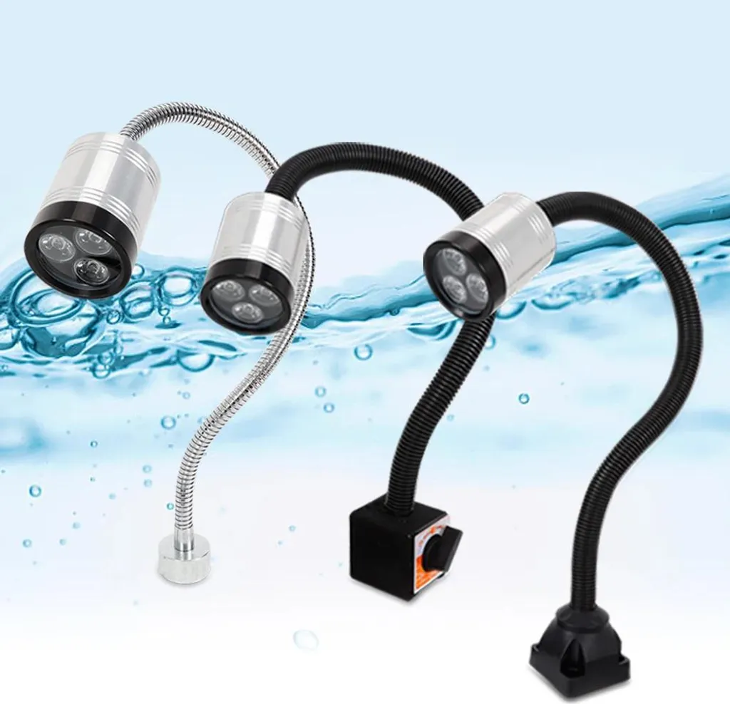 Lampe de machine CNC LED 6W 220V - Éclairage industriel flexible argent