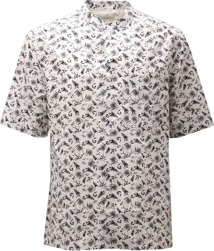 4153AE camicia uomo PAOLO PECORA Baumwolle white/black shirt man