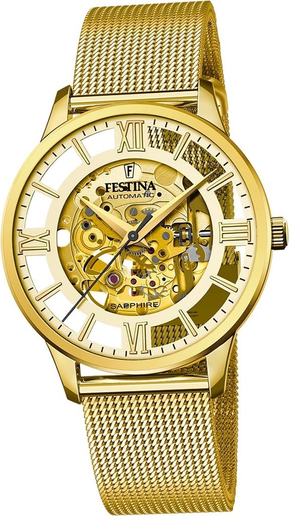 Festina Edelstahl Herren Uhr Armbanduhr gold Luxus D2UF20667/1