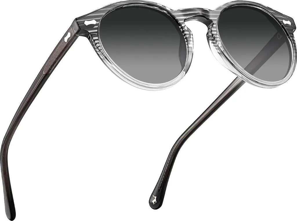 Lunettes de soleil polarisées anti-éblouissement homme ronde en acétate