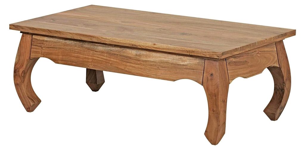 Couchtisch aus massivem Akazienholz, 110 cm breit, Wohnzimmer-Tisch im Landhaus-Stil, Beistelltisch