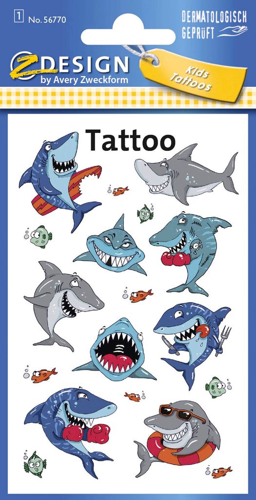 Avery Zweckform - Tattoo Aufkleber -  Haie - 56770 Produktbild 