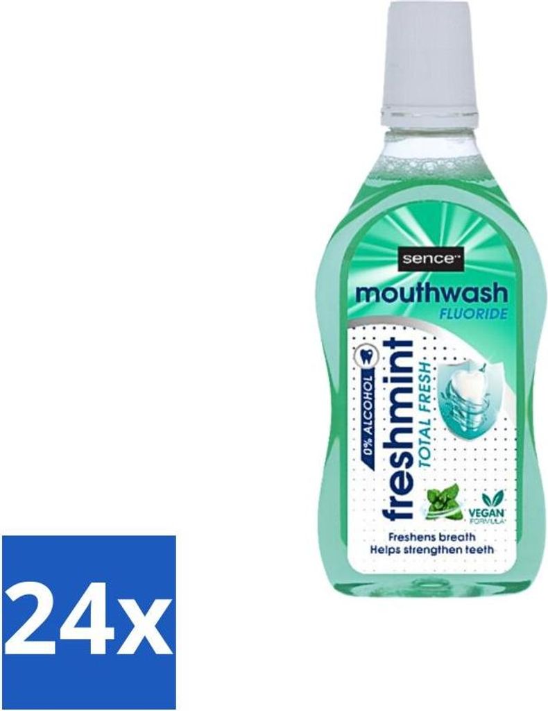 Sence - Fresh Freshmint - Mundwasser - Frisch & Minzig - 500 ml - Vorteilspack - 24 Stücke