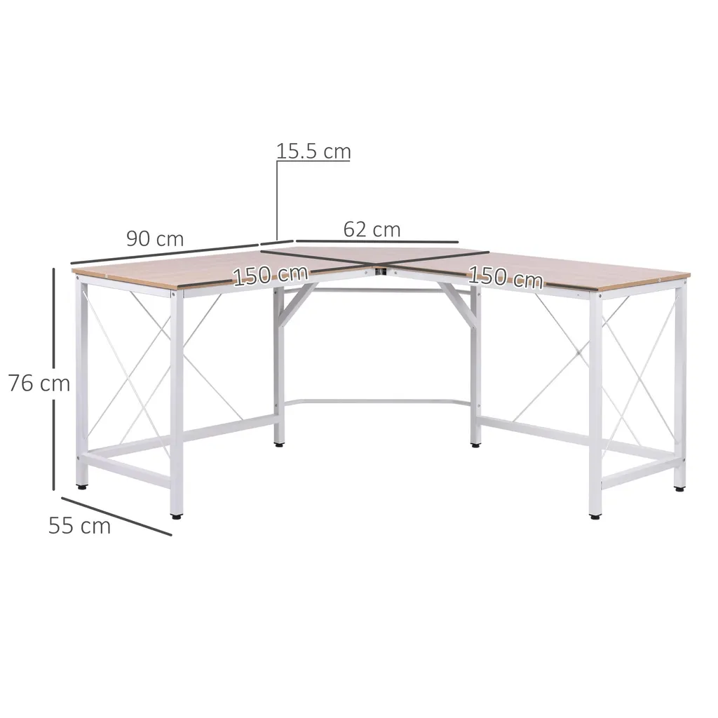 Bureau d'angle Ergonomique 150cm : Solution pour Manque d'Espace et MDF - 3