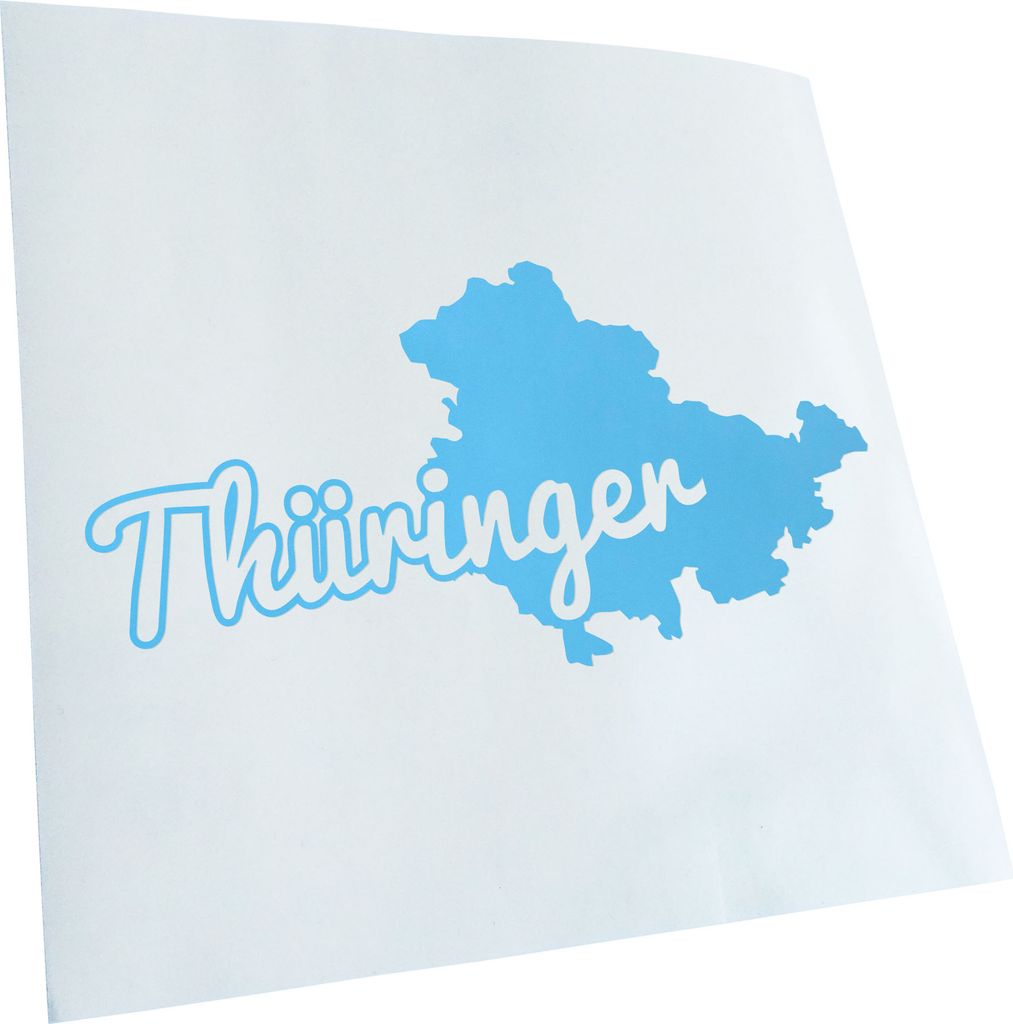 Kiwistar - Autoaufkleber - Thüringen Thüringer Herkunft - Lichtblau - 30x15cm - Aufkleber für Auto, Laptop, Fahrrad, LKW, Motorrad mehrfarbig JD...
