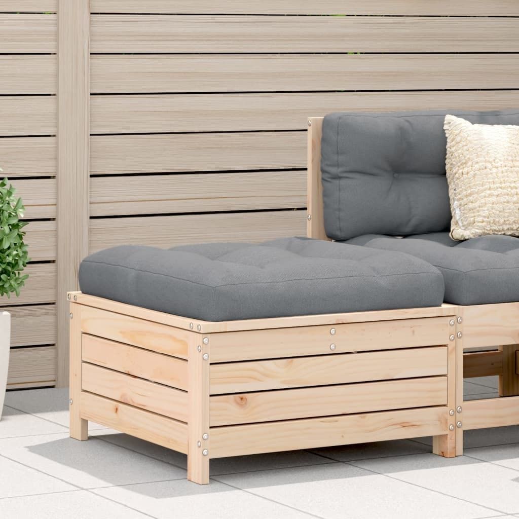 Design Gartenhocker mit Kissen Massivholz Kiefer, Gartensofas 2024 Neu