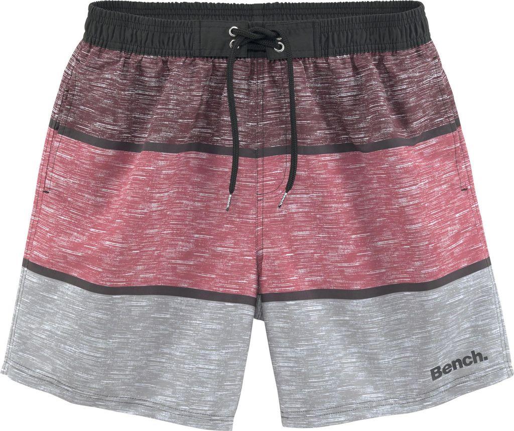Bench Badeshorts schwarz-bordeaux-grau Größe S