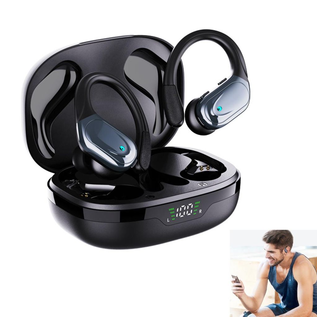 Bluetooth Kopfhörer Sport, Kopfhörer Kabellos Bluetooth 5.3, 60 Std Kabellose Kopfhörer mit Tiefer Bass, In Ear Kopfhörer mit 4 ENC Klarer Mic,...