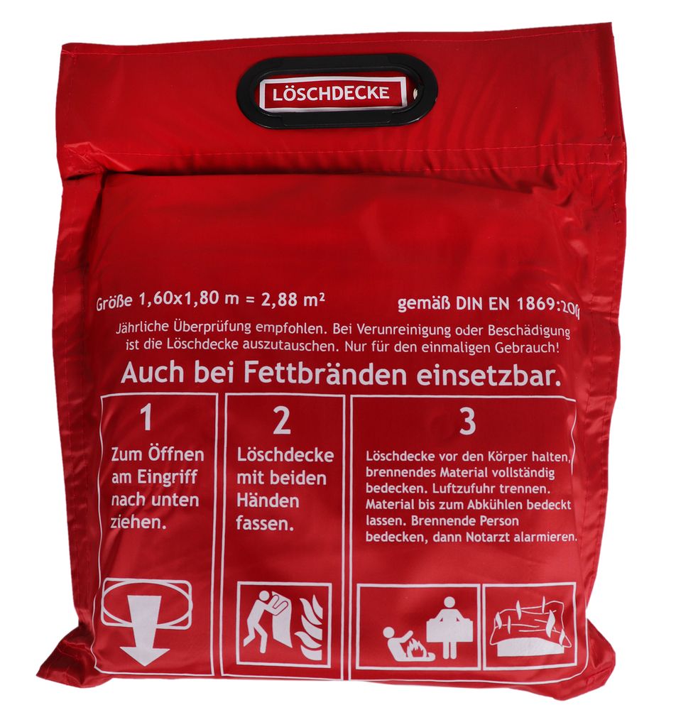 EXDINGER Löschdecke 1,60 x 1,80 m in Tasche zum Aufhängen Produktbild 