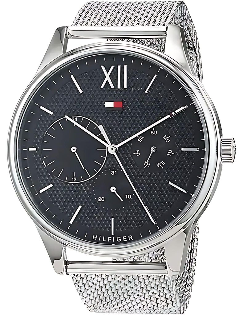 Tommy Hilfiger Damon Herrenuhr 44 mm, Schwarz, Edelstahl, Produktbild 