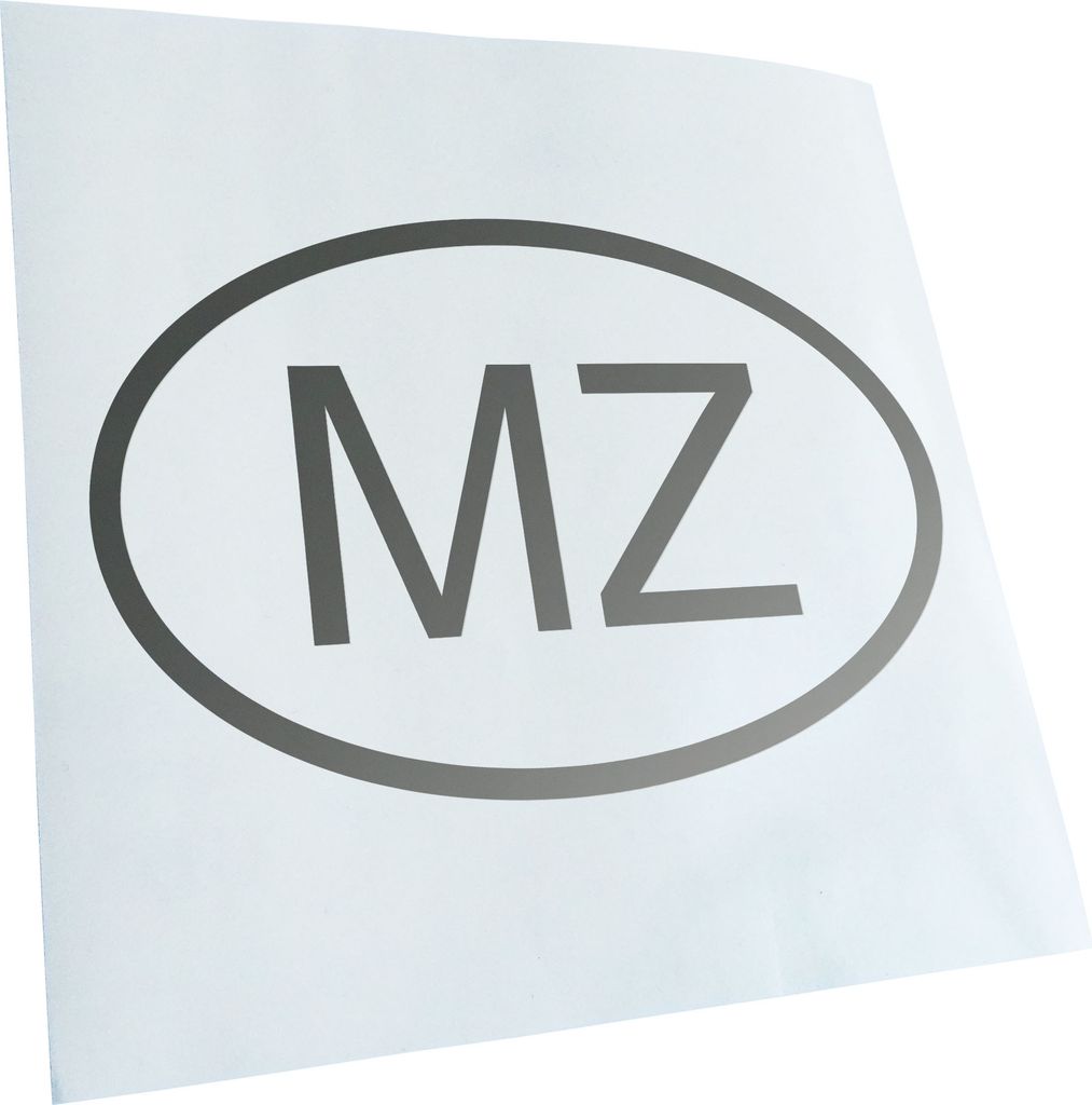 Kiwistar - Autoaufkleber - Mosambik MZ Heckscheibe - Aufkleber für Auto Kfz Fahrrad, LKW, Truck Mofa