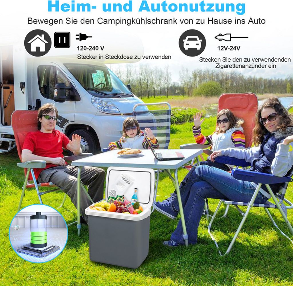 SWANEW Kühlbox elektrisch 24L Mini-Kühlschrank 230 V und 12 Produktbild 4