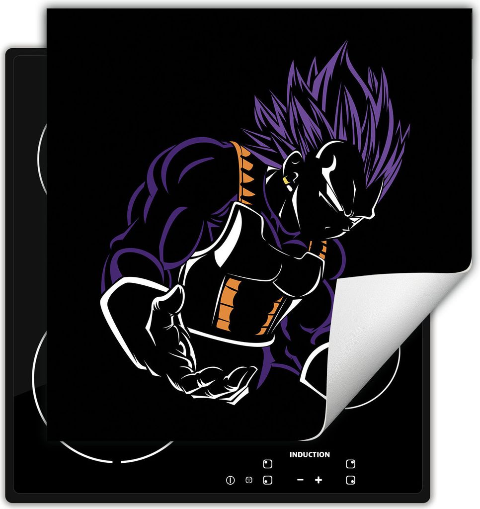 DarHaus Herdabdeckplatte 50x52 cm Anti Rutsch Matte Aufrollbar, Vegeta - schwarz