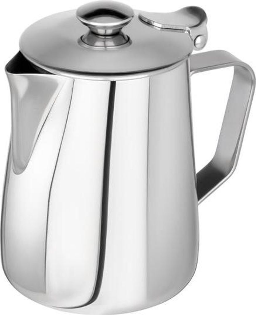 APS 10322 Kaffeekanne/Teekanne, mit Klappdeckel Ø 9 cm, Höhe 14 cm, 0,6 Liter, Edelstahl, außen hochglanzpoliert