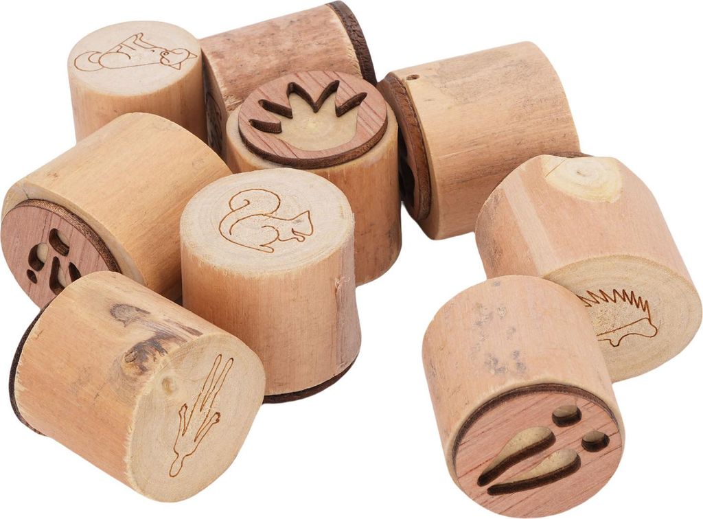 9Pcs Wooden Animal Stamps for Decorating Cards Wrapping Paper Journals Planners Clay Fabric
