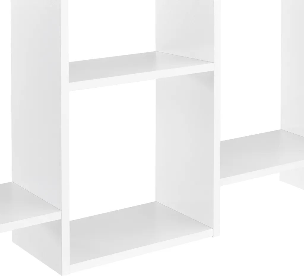 Grande étagère murale design 7 compartiments bibliothèque 161 cm blanc