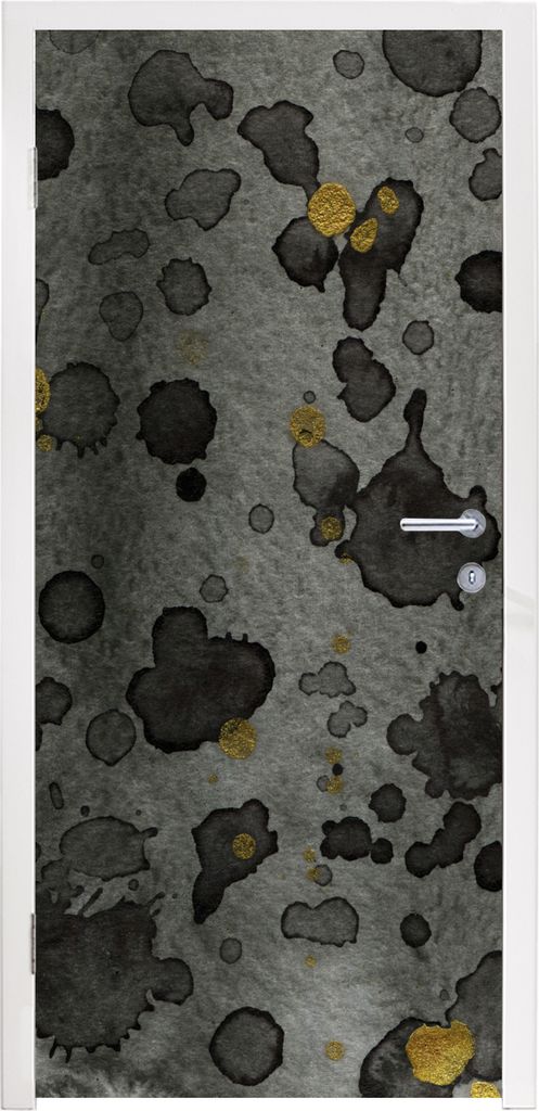 MuchoWow Türtapete Selbstklebende Türfolie Konkret - Gold - Abstrakt 90x215 cm Türposter Türaufkleber Klebefolie Türklebefolie - Plakat an d...